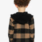 Deux Par Deux Flannel Shirt With Fleece Hood Brown And Black Plaid