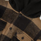 Deux Par Deux Flannel Shirt With Fleece Hood Brown And Black Plaid