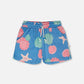 Crinkle Jersey Shorts Blue Shell Print