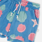 Crinkle Jersey Shorts Blue Shell Print