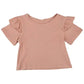 Pink Ribbed Ruffle Sleeve Top