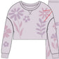 Paper Flower Flower Appliques Sweatshirt
