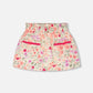 Muslin Skort Off White Printed Flowers