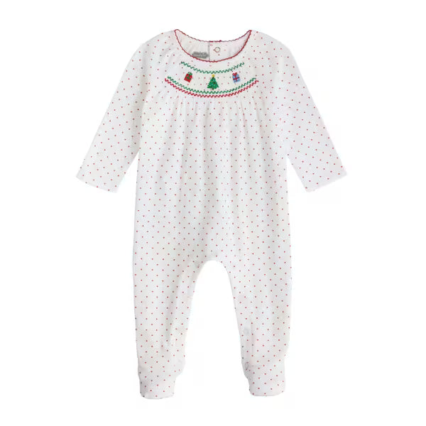 Christmas Smocked Baby Sleeper