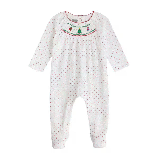 Christmas Smocked Baby Sleeper