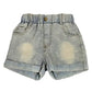 Light Wash Floral Printed Denim Shorts