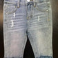 Rhinestone Bermuda Denim Shorts