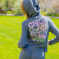 Girls Just Want to Have Fun Washed Embroidery Star Hoodie