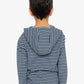 Deux par Deux  Striped Brushed Jersey Hooded T-Shirt Blue And White