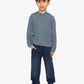 Deux par Deux  Striped Brushed Jersey Hooded T-Shirt Blue And White