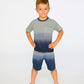 Organic Cotton Shorts Blue Gradient Stripes