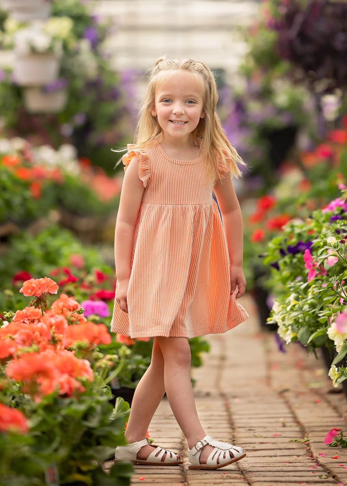 Sunkissed Apricot Short Flutter Sleeve Dress