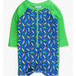 Neon Surfs Up Long Sleeve One Piece Rash Guard Swimsuit