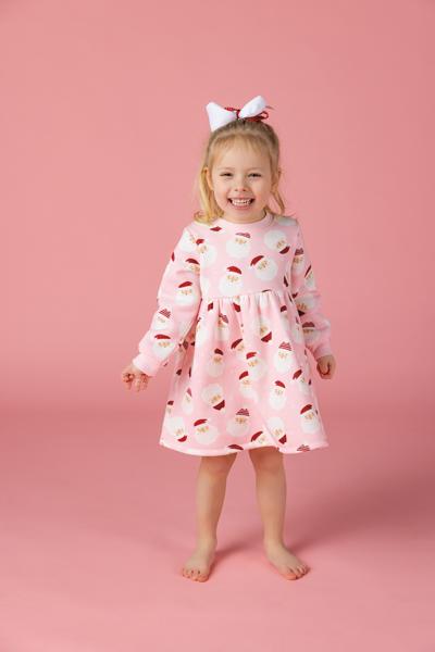 Printed Santa Sweatshirt Dress