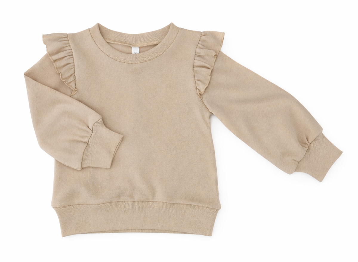 ML Kids Ruffle Shoulder Sweater