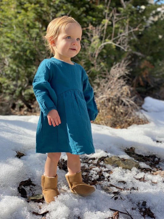 Tamsyn Dress Teal Gauze