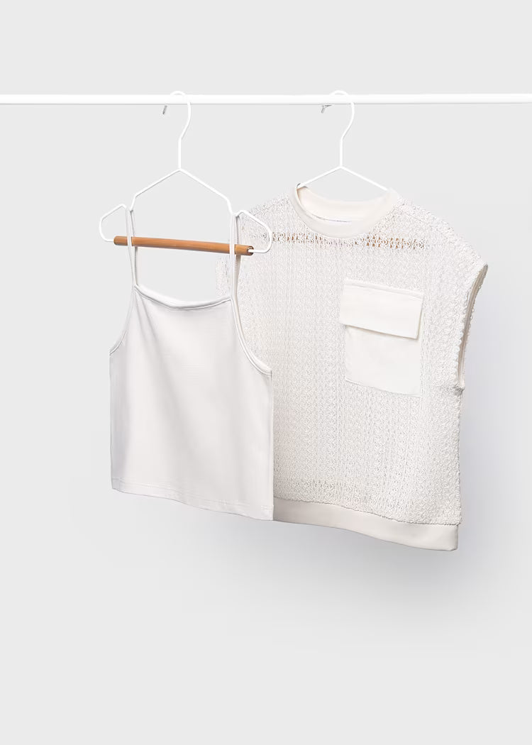 Mayoral 6160 Girl Knit Top with Tank Top