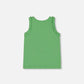 Organic Cotton Tank With Frills Flowers On Green Background