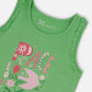 Organic Cotton Tank With Frills Flowers On Green Background