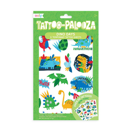 Tattoo-Palooza Temporary Tattoos - Dino Days - 3 Sheets