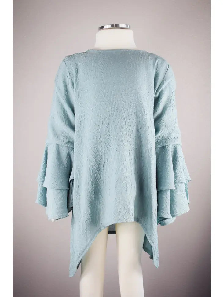 Teal Tiered Sleeve Top