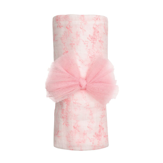 Pink Toile Swaddle & Headband Set