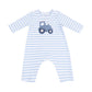 Mini Tractors  Long Sleeve Snap Shoulder Romper