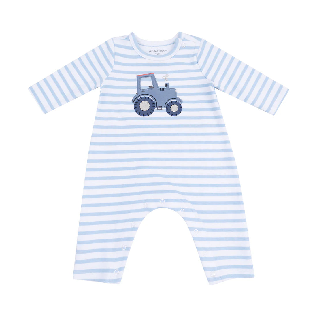 Mini Tractors  Long Sleeve Snap Shoulder Romper
