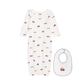 Ditsy Tractor Gown And Bib Set