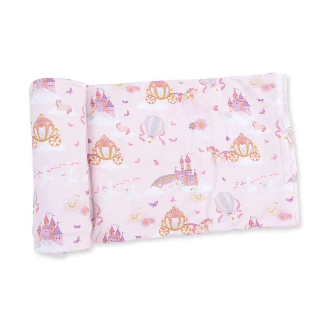 Princess Unicorns and Castle  Swaddle Blanket
