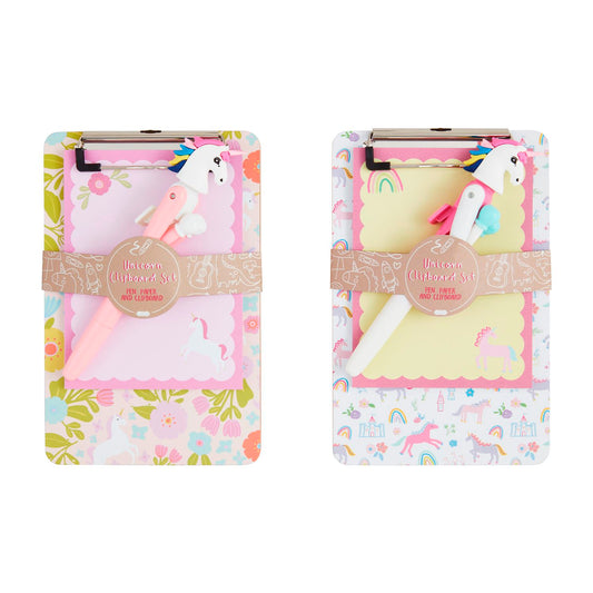 Unicorn Pen & Clipboard Sets