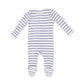 Vintage Stripe Blue  2 Way Zipper Footie