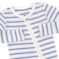 Vintage Stripe Blue  2 Way Zipper Footie