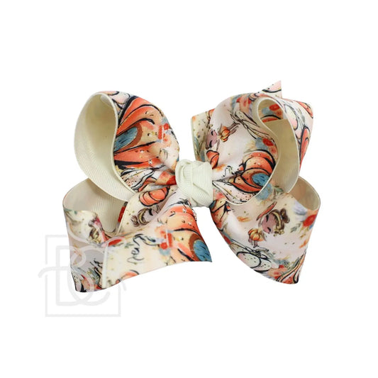Layered Vintage Fall Bow On Alligator Clip