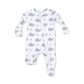 Bubbly Sailor Whales Blue  2 Way Zipper Footie