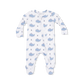 Bubbly Sailor Whales Blue  2 Way Zipper Footie