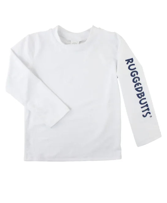 White Logo Long Sleeve Rash Guard