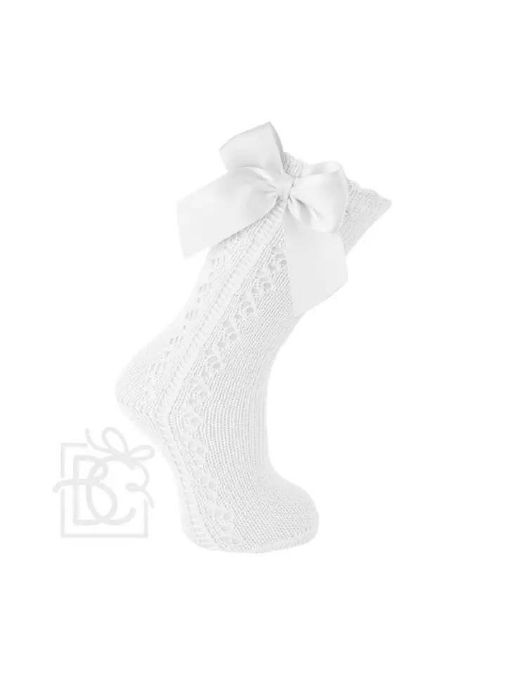 Scottish Yarn Openwork Bow Kneehigh