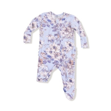 Woodrose - Peri - 2 Way Zipper Ruffle Back Footie