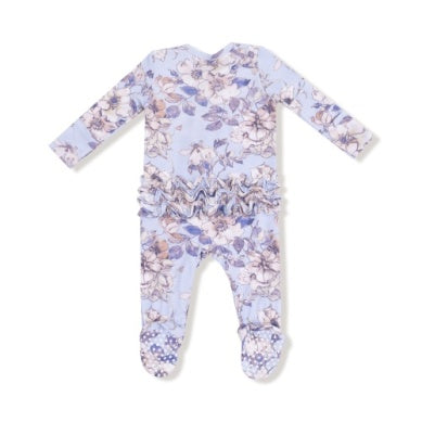 Woodrose - Peri - 2 Way Zipper Ruffle Back Footie