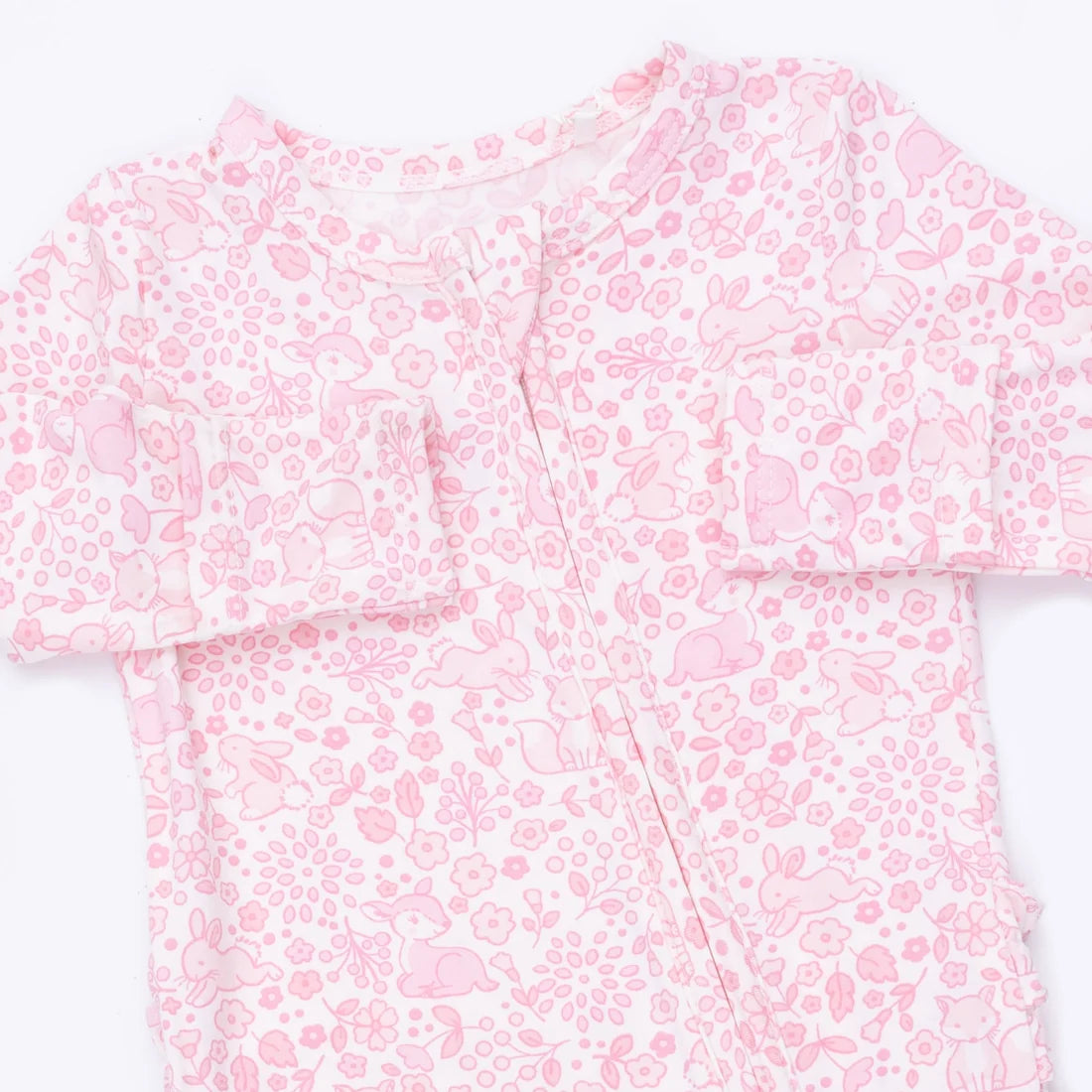 Baby Woodland  2 Way Ruffle Back Zipper Footie