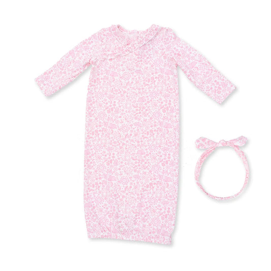 Baby Woodland  Kimono Gown and Knot Headband