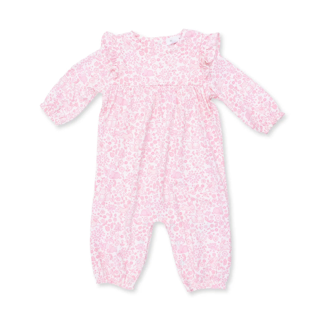 Baby Woodland  Ruffle Sleeve Snap Romper