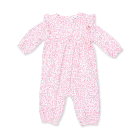 Baby Woodland  Ruffle Sleeve Snap Romper