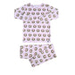 Sweet Bamboo Big Kid Pajama Set - Holiday Wreath Stripe