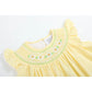 Yellow Daisy Pocketed Smocked Bishop Dress