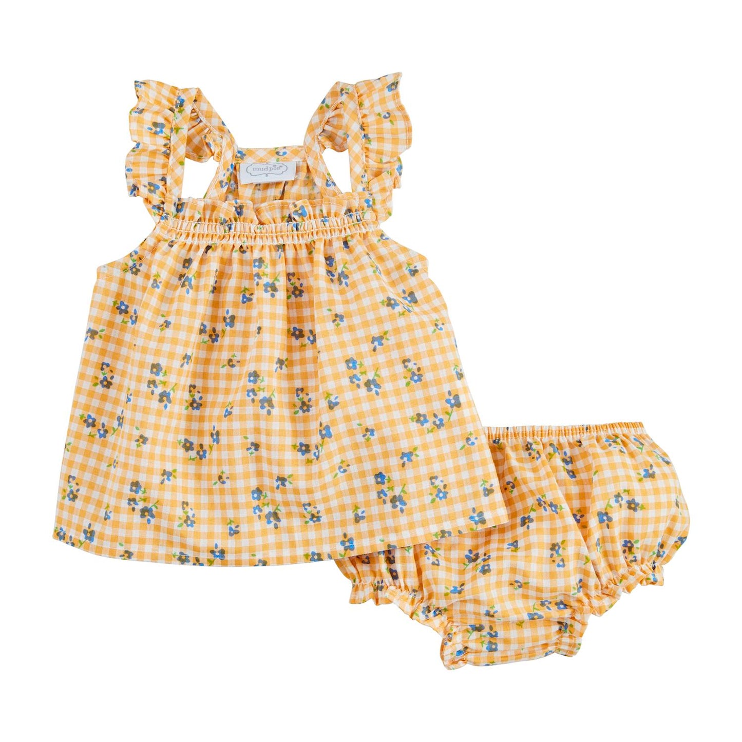 Yellow Gingham Pinafore Set